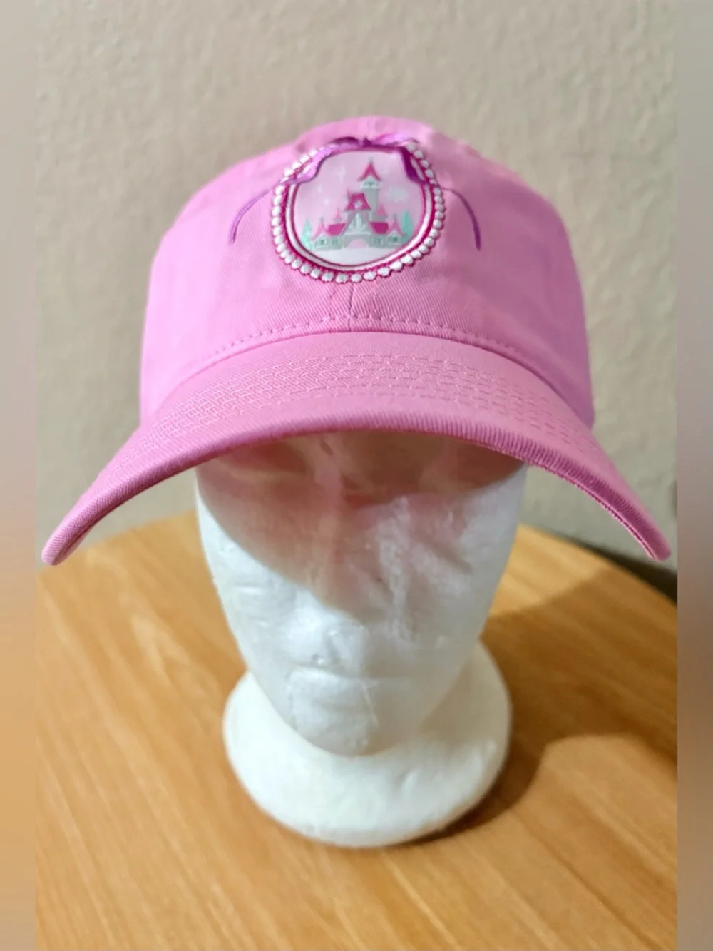 2025 Disney Parks Christmas Holiday Castle Ribbon Bow Pink Hat Cap Adjustable